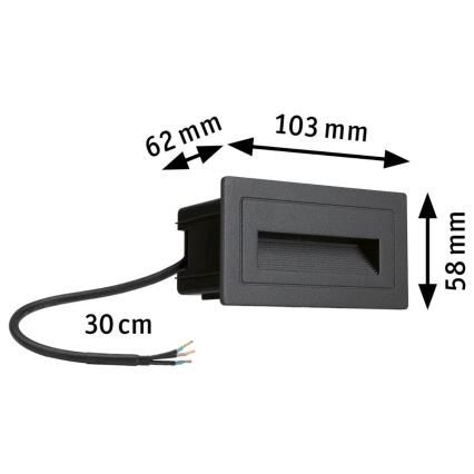 Paulmann 94383 - LED/4W IP44 Luminaire intégré d'extérieur LONG 230V