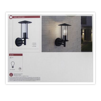 Paulmann 94398 - 1xE27/60W IP44 Buitenwandlamp CLASSIC 230V