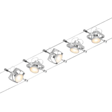 Paulmann 94430 - SET van 5x GU5,3/10W Spotverlichting voor kabelsysteem MAC 230V mat chroom