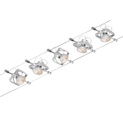 Paulmann 94430 - SET van 5x GU5,3/10W Spotverlichting voor kabelsysteem MAC 230V mat chroom
