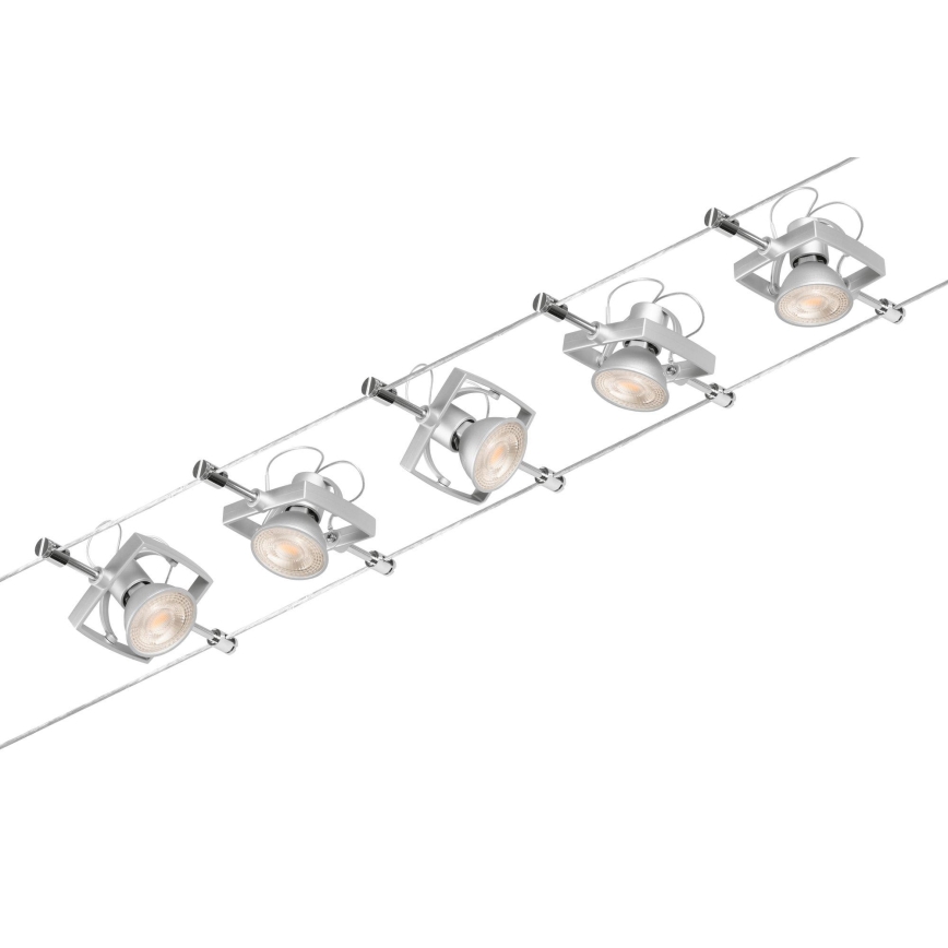 Paulmann 94430 - SET van 5x GU5,3/10W Spotverlichting voor kabelsysteem MAC 230V mat chroom