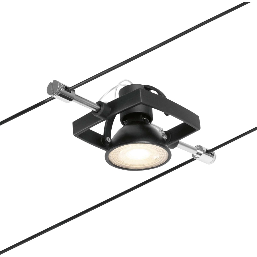 Paulmann 94434 - LOT 5xGU5,3/10W Spot pour système de câble MAC 230V noir