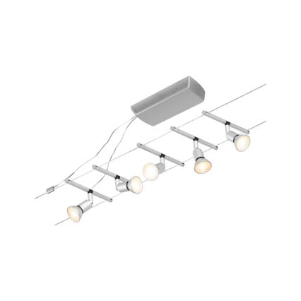 Paulmann 94442 - LOT 5xGU5,3/10W Spot pour système de rail SALT 230V chrome mat