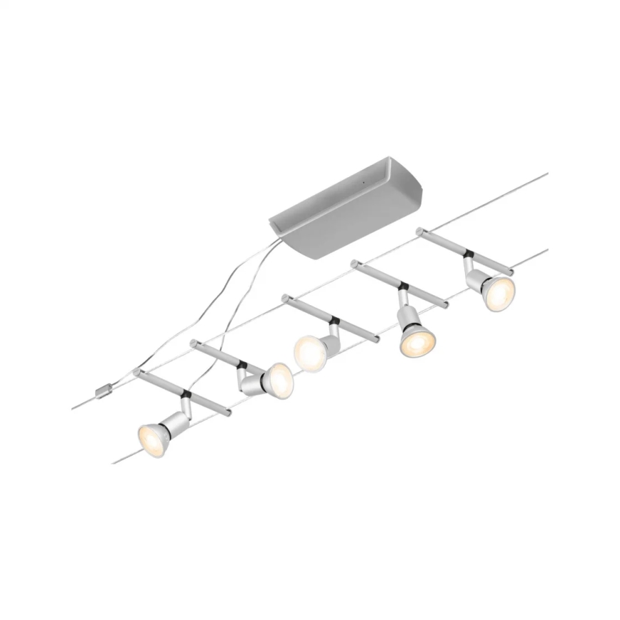 Paulmann 94442 - SET 5xGU5,3/10W Compleet kabelsysteem SALT 230V mat chroom