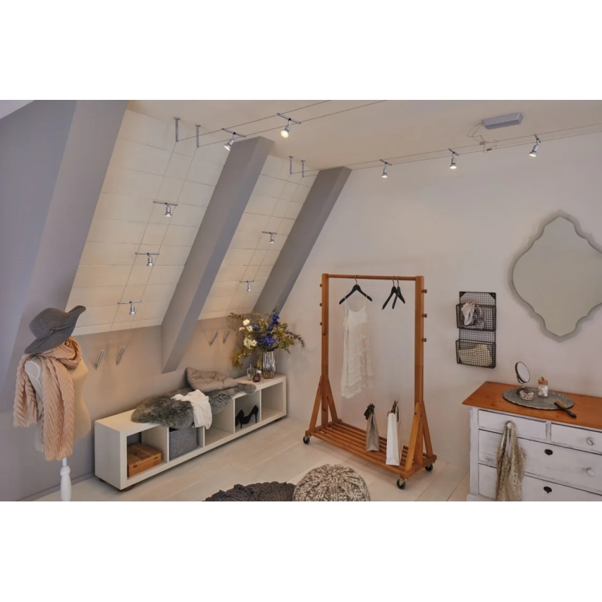 Paulmann 94442 - SET van 5x GU5,3/10W Spotverlichting voor kabelsysteem SALT 230V mat chroom
