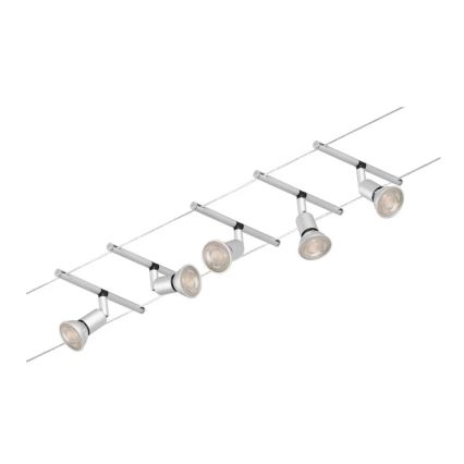 Paulmann 94442 - SET van 5x GU5,3/10W Spotverlichting voor kabelsysteem SALT 230V mat chroom