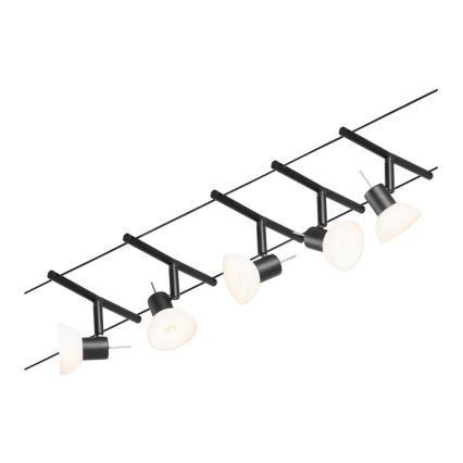 Paulmann 94450 - SET 5xGU5,3/10W Spot voor een rail Systeem SHEELA 230V zwart