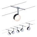 Paulmann 94457 - SET 5xLED/4W compleet kabelsysteem CLEAR 230V zwart/glanzend chroom