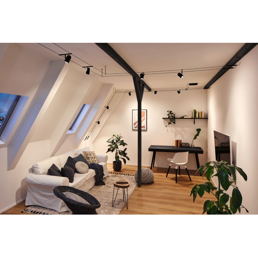 Paulmann 94469 - Kit complet 5xGU5,3/10W, système sur câble CUP 230V, noir