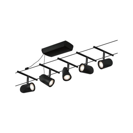 Paulmann 94469 - Set van 5x GU5,3/10W compleet kabelsysteem CUP 230V zwart