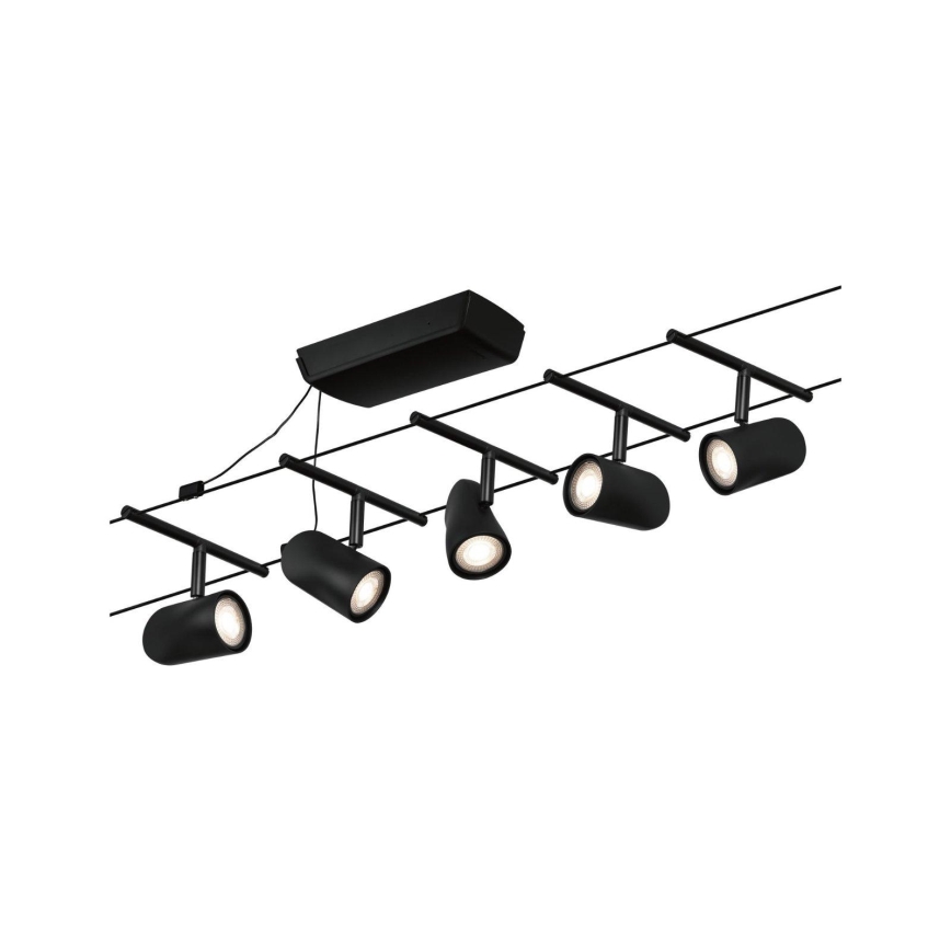 Paulmann 94469 - Set van 5x GU5,3/10W compleet kabelsysteem CUP 230V zwart