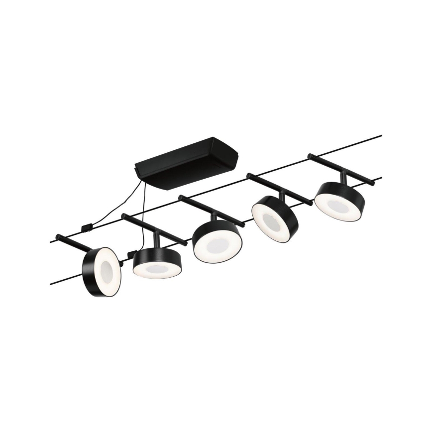 Paulmann 94479 - Kit complet 5x LED/5W, système sur câble CIRCLE 230V, noir