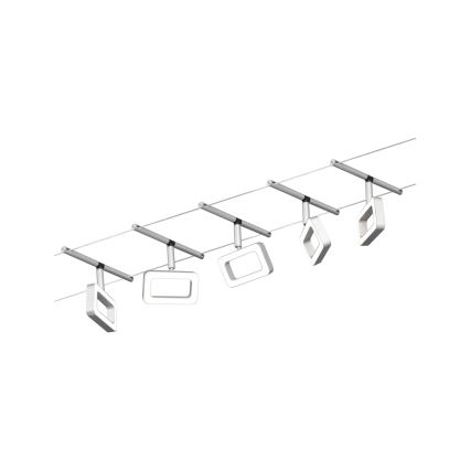 Paulmann 94481 - Kit 5x LED, 4,8 W — système complet à câbles FRAME 230 V, chrome mat