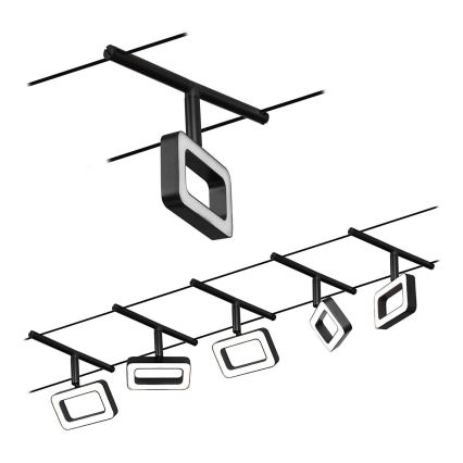 Paulmann 94485 - ENSEMBLE 5xLED/4,8W Système complet sur câble FRAME 230V noir