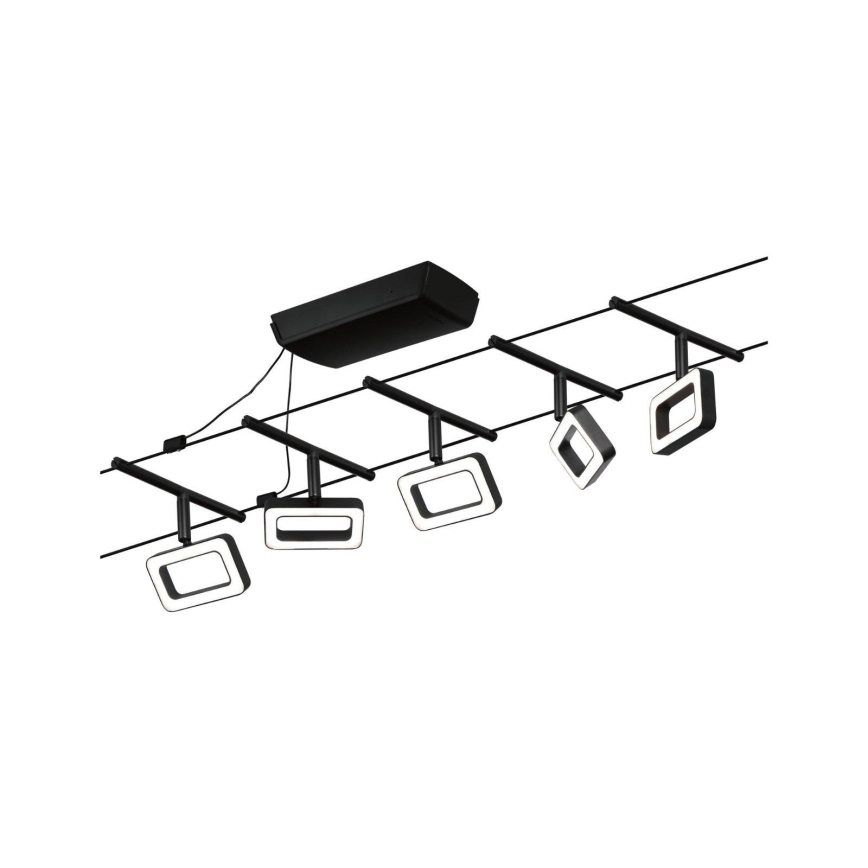 Paulmann 94485 - ENSEMBLE 5xLED/4,8W Système complet sur câble FRAME 230V noir