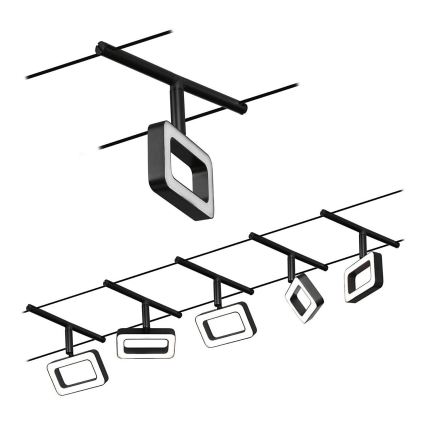Paulmann 94485 - SET van 5x LED/4,8W compleet kabelsysteem FRAME 230V, zwart