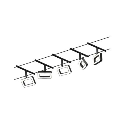 Paulmann 94485 - SET van 5x LED/4,8W compleet kabelsysteem FRAME 230V, zwart