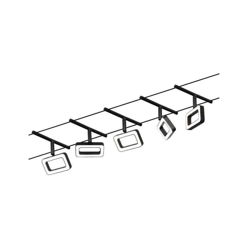 Paulmann 94485 - SET van 5x LED/4,8W compleet kabelsysteem FRAME 230V, zwart