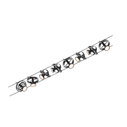 Paulmann 94494 - SET 8xGU5,3/7,5W Spot voor een rail Systeem CARDAN 230V zwart