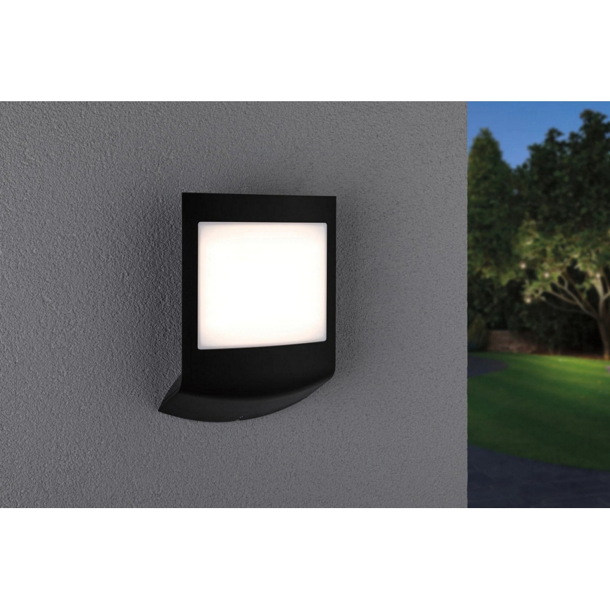 Paulmann 94513 - RGBW LED/8,2W IP44 Applique murale d'extérieur dimmable avec détecteur de mouvement et capteur crépusculaire PADEA 230V anthracite