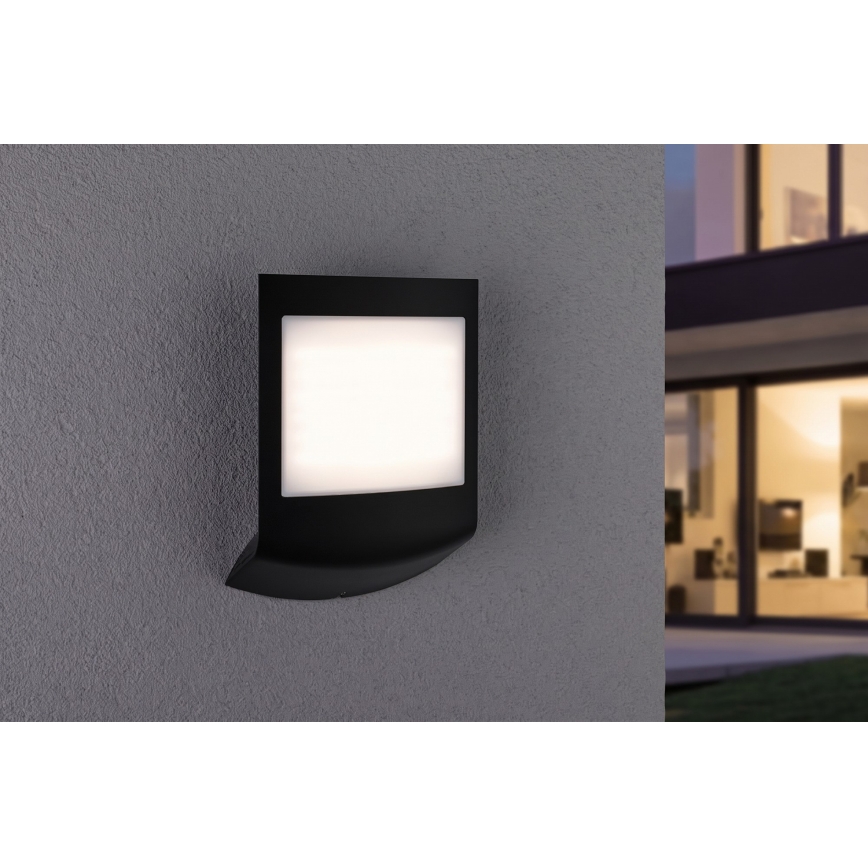 Paulmann 94513 - RGBW LED/8,2W IP44 Dimbaar buitenwandlamp met bewegings- en schemersensor PADEA 230V antraciet
