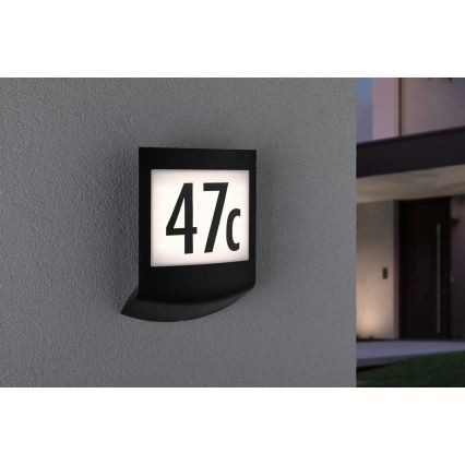 Paulmann 94513 - LED RGBW/8,2W IP44 Applique pour numéro de maison à intensité réglable avec détecteur de mouvement et détecteur crépusculaire PADEA 230V anthracite