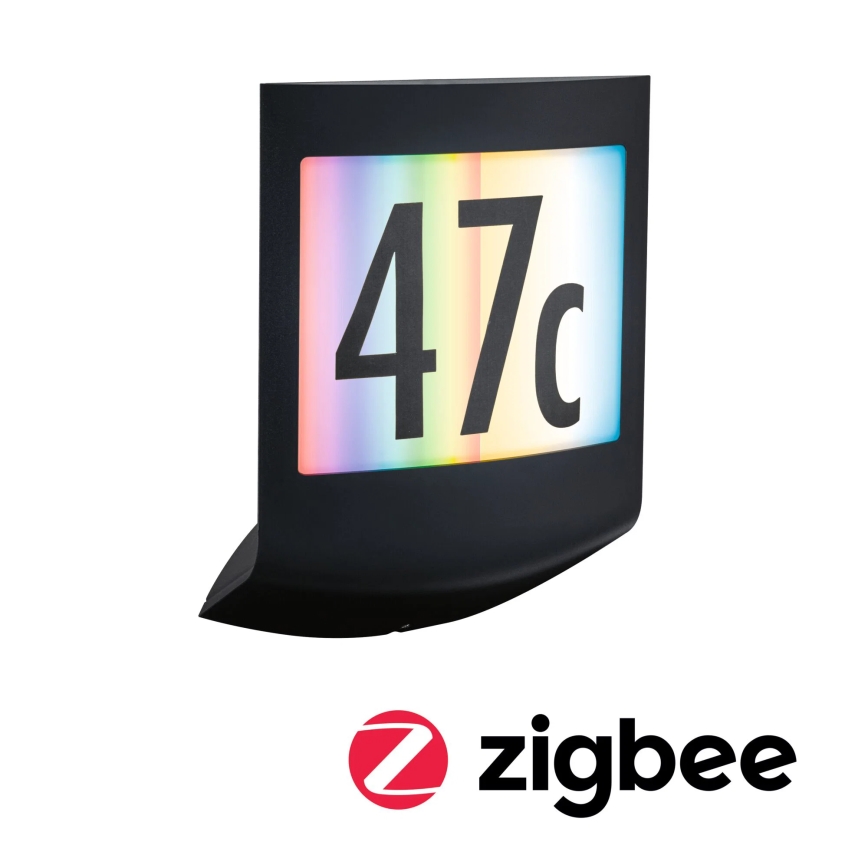 Paulmann 94513 - LED RGBW/8,2W IP44 Applique pour numéro de maison à intensité réglable avec détecteur de mouvement et détecteur crépusculaire PADEA 230V anthracite