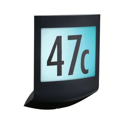 Paulmann 94513 - LED RGBW/8,2W IP44 Applique pour numéro de maison à intensité réglable avec détecteur de mouvement et détecteur crépusculaire PADEA 230V anthracite