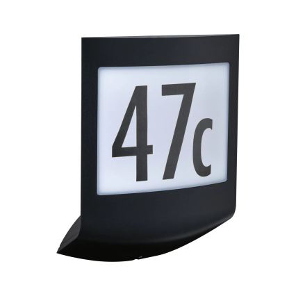 Paulmann 94513 - LED RGBW/8,2W IP44 Applique pour numéro de maison à intensité réglable avec détecteur de mouvement et détecteur crépusculaire PADEA 230V anthracite