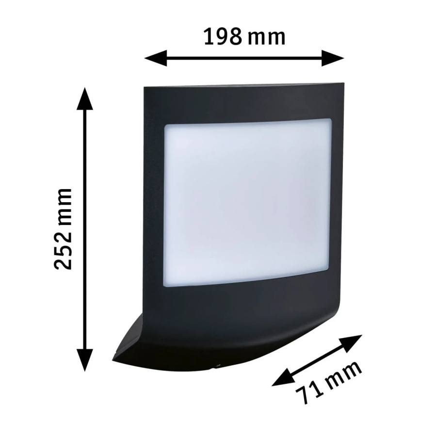 Paulmann 94513 - LED RGBW/8,2W IP44 Applique pour numéro de maison à intensité réglable avec détecteur de mouvement et détecteur crépusculaire PADEA 230V anthracite