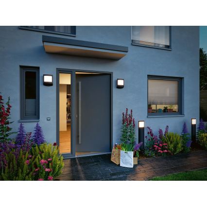 Paulmann 94514 - LED/8,5W IP44 Dimbare buitenlamp met bewegings- en schemersensor PADEA 230V antraciet