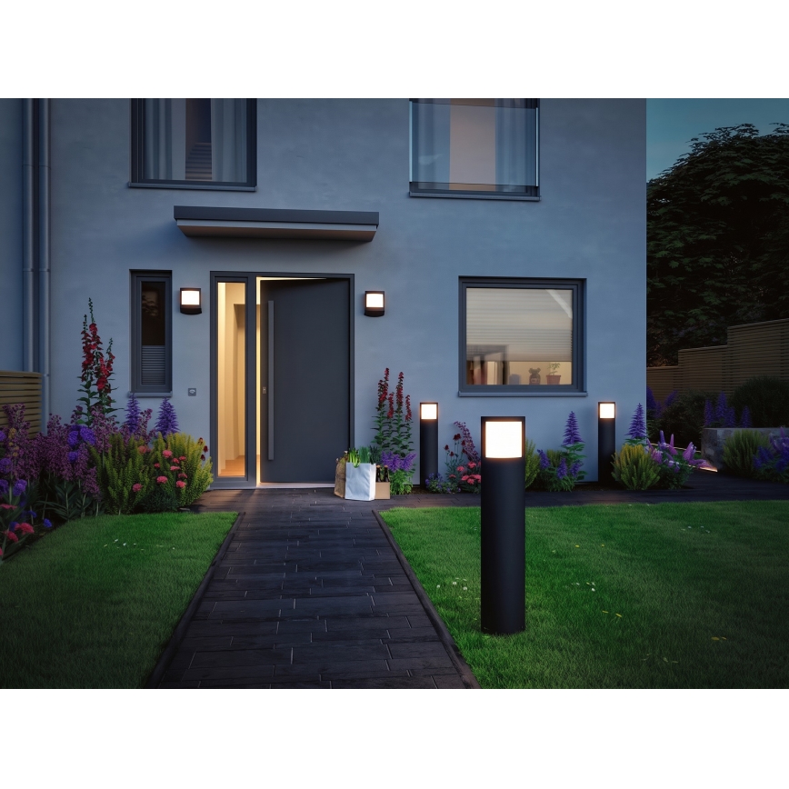 Paulmann 94514 - LED/8,5W IP44 Dimbare buitenlamp met bewegings- en schemersensor PADEA 230V antraciet
