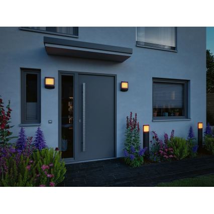 Paulmann 94515 - LED/8,5W IP44 Dimbare buitenlamp met bewegings- en schemersensor PADEA 230V antraciet