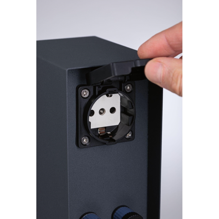 Paulmann 94700 - Buitenstopcontactpaal RIO 2-voudig SCHUKO 230V IP44