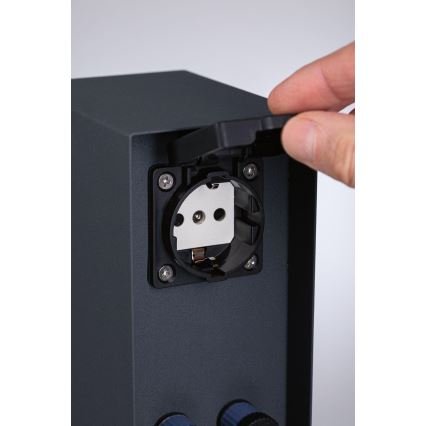 Paulmann 94700 - Colonne de prises extérieur RIO 2Z SCHUKO 230V IP44