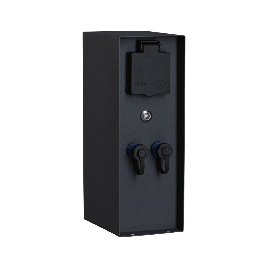 Paulmann 94701 -Buitenstopcontact zuil met schemersensor ​ RIO 2Z SCHUKO 230V IP44