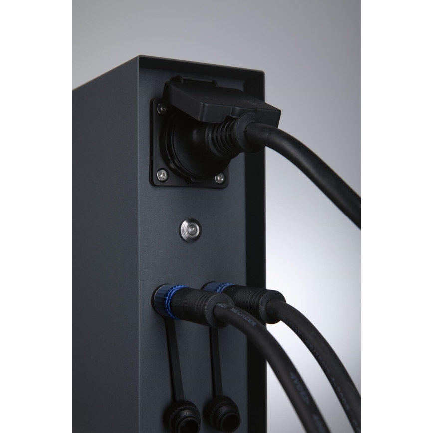 Paulmann 94701 -Buitenstopcontact zuil met schemersensor ​ RIO 2Z SCHUKO 230V IP44