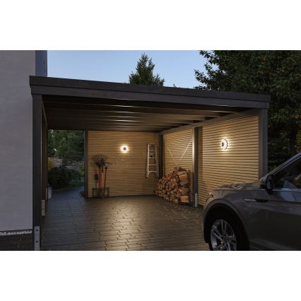 Paulmann 94956 - LED/20,5W IP65 Dimbare buitenwandlamp met bewegings- en schemersensor AUREVA 230V 2200/3000/4000K antraciet
