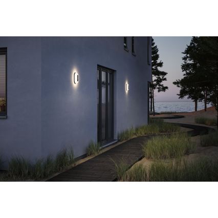 Paulmann 94958 - LED/18,5W IP65 Dimbare buitenwandlamp met bewegings- en schemersensor ELUNOR 230V 2200/3000/4000K antraciet