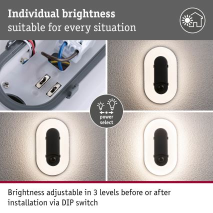 Paulmann 94958 - LED/18,5W IP65 Dimbare buitenwandlamp met bewegings- en schemersensor ELUNOR 230V 2200/3000/4000K antraciet