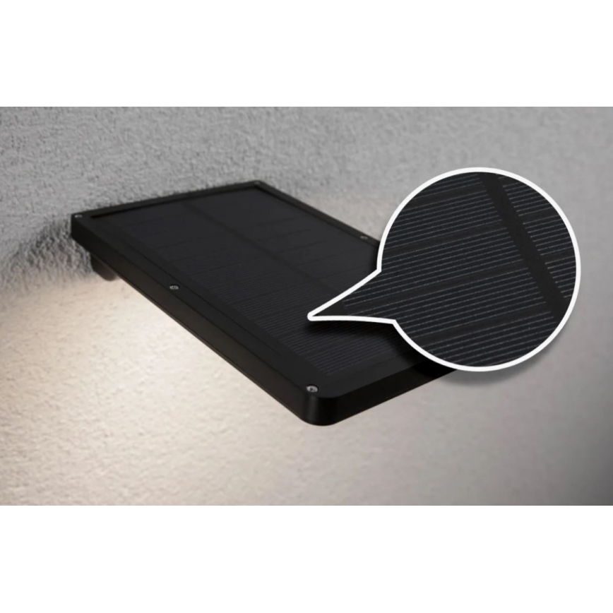 Paulmann 95393 - LED/4W IP44 Applique murale solaire avec détecteur SOLVEIG 3,7V 2000 mAh