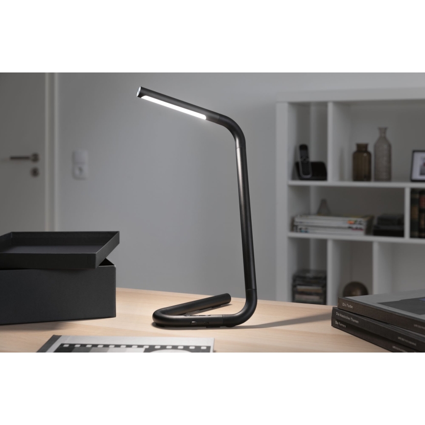 Paulmann 95424- Lampe de table tactile à intensité variable LED/4,5W FLEXLINK 5V/USB 4400 mAh noire