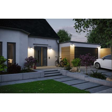 Paulmann 95747 - LED/2,3W IP44 Applique murale solaire avec capteur CALYNE 3,7/230V 4000 mAh noire