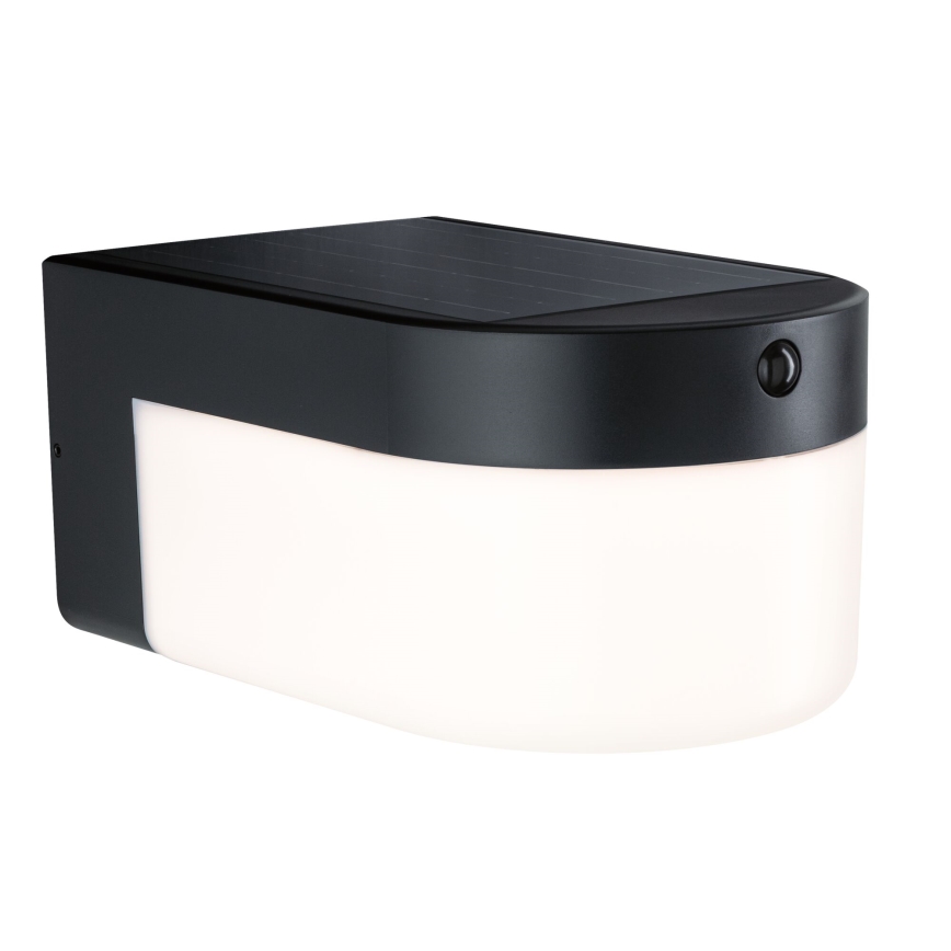 Paulmann 95747 - LED/2,3W IP44 Applique murale solaire avec capteur CALYNE 3,7/230V 4000 mAh noire