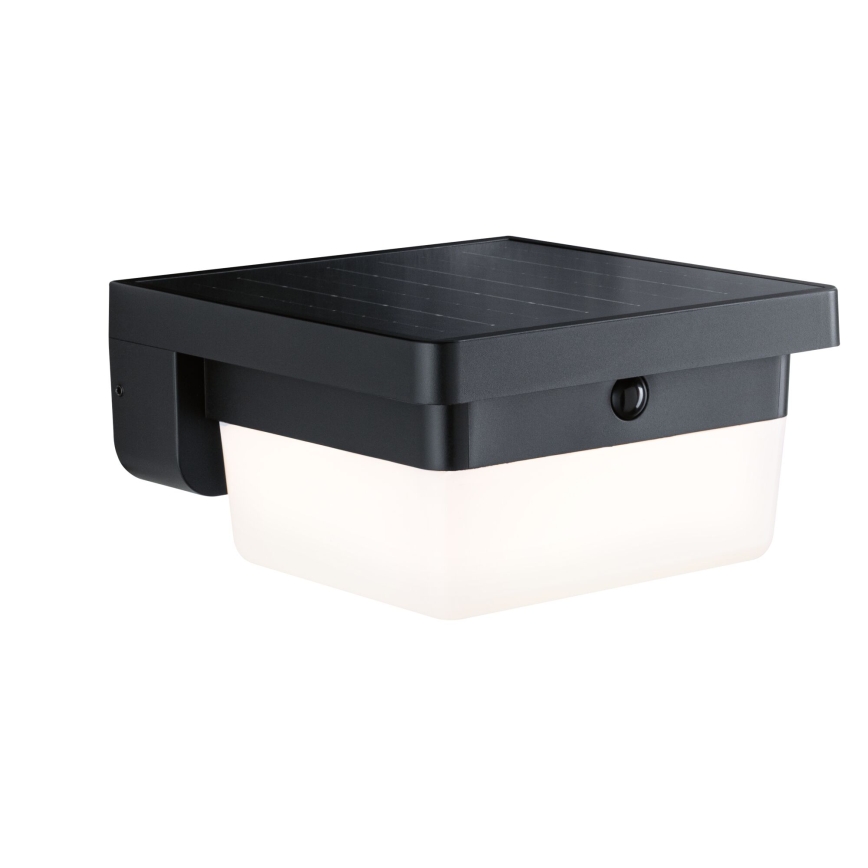 Paulmann 95748 - LED/2,3W IP44 Zonne-wandlamp met sensor ISLEEN 3,7/230V 4000 mAh zwart