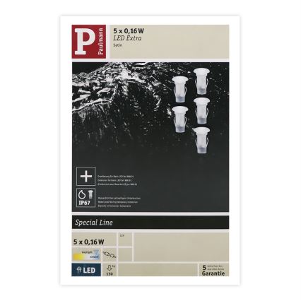 Paulmann 98892 - Lot d'extension 5X LED/0,16W IP67 Luminaire encastré d'extérieur MICRO 12V
