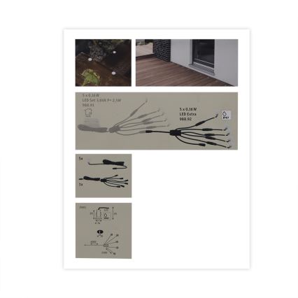 Paulmann 98892 - Lot d'extension 5X LED/0,16W IP67 Luminaire encastré d'extérieur MICRO 12V