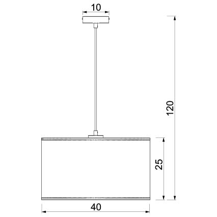 Pendellamp aan kabel ARDEN 1xE27/15W/230V Ø 40 cm beige/bruin