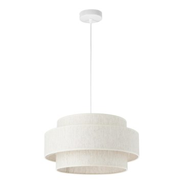 Pendellamp aan kabel BOHO 1xE27/60W/230V Ø 40 cm wit