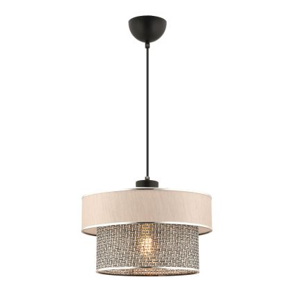 Pendellamp aan kabel ERO 1xE27/60W/230V crème/grijs